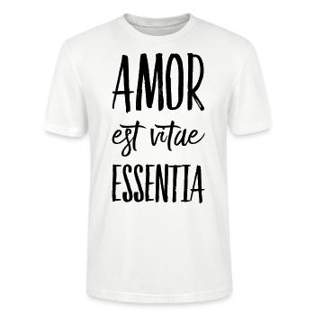 amor est vitae essentia - T-shirt bio CRAFTER Stanley Stella Unisexe - blanc - Devant - Alina (178cm) & Michal (187cm)