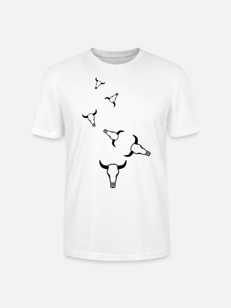 Cow Bull Skull - Stanley/Stella CRAFTER Unisex Organic T-Shirt - white