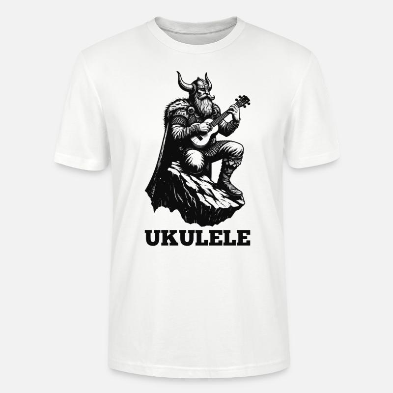 Ukulele Wikinger Musik Geschenk - Stanley/Stella Unisex Bio-T-Shirt CRAFTER - Weiß