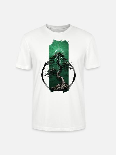 Serenity Grove: Tranquil Bonsai Tree - Stanley/Stella CRAFTER Unisex Organic T-Shirt - white