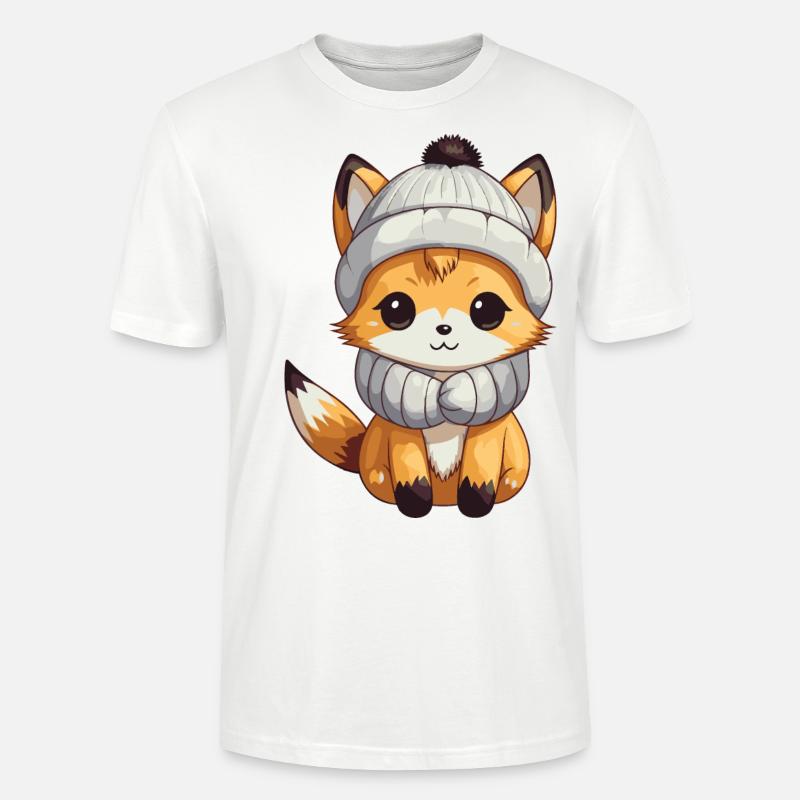 Fox Winter Comic - Stanley/Stella CRAFTER Unisex Organic T-Shirt - white