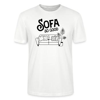 Sofa So Good - Chill Relax Weekend Slogan - Stanley/Stella CRAFTER Unisex Organic T-Shirt - white - Front - Alina (178cm) & Michal (187cm)