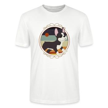 Boston Terrier, Boston Terrier Tierfreunde, Boston - Stanley/Stella Unisex Bio-T-Shirt CRAFTER - Weiß - Vorne - Alina (178cm) & Michal (187cm)