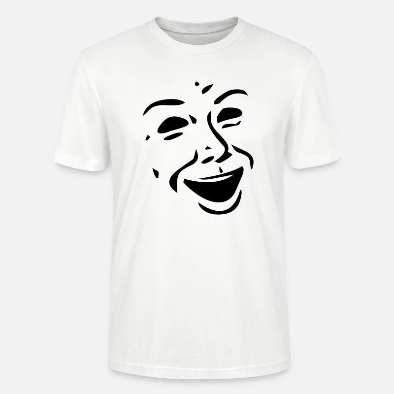 maske_lachen - T-shirt bio CRAFTER Stanley Stella Unisexe - blanc