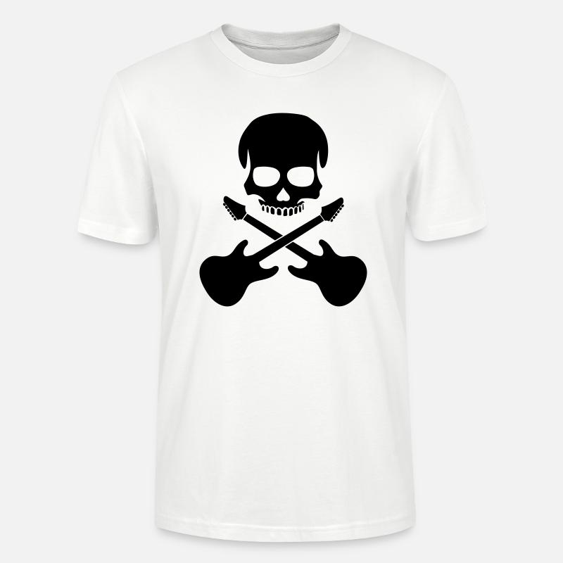Skull with Guitar - Stanley/Stella Unisex Bio-T-Shirt CRAFTER - Weiß
