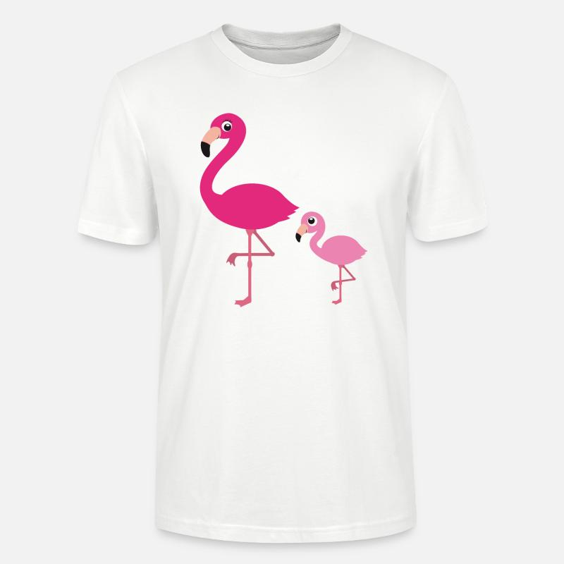 Flamingo Mutter mit Kind - Stanley/Stella Unisex Bio-T-Shirt CRAFTER - Weiß