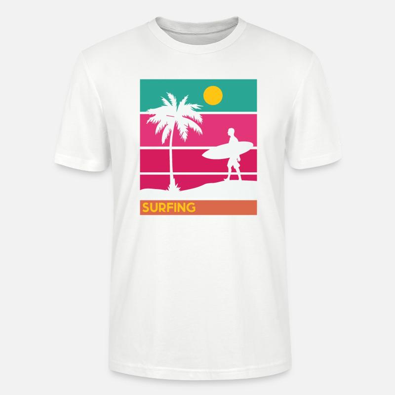 Surfing Surfboard Surfer Geschenksidee - Stanley/Stella Unisex Bio-T-Shirt CRAFTER - Weiß