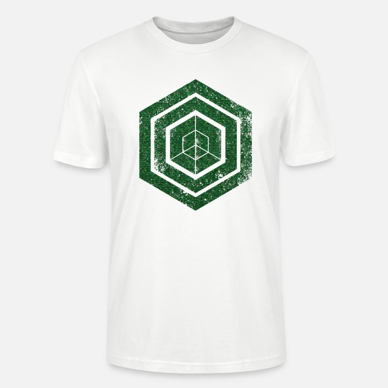 hexagon programming programmer coding geometric - Stanley/Stella CRAFTER Unisex Organic T-Shirt - white