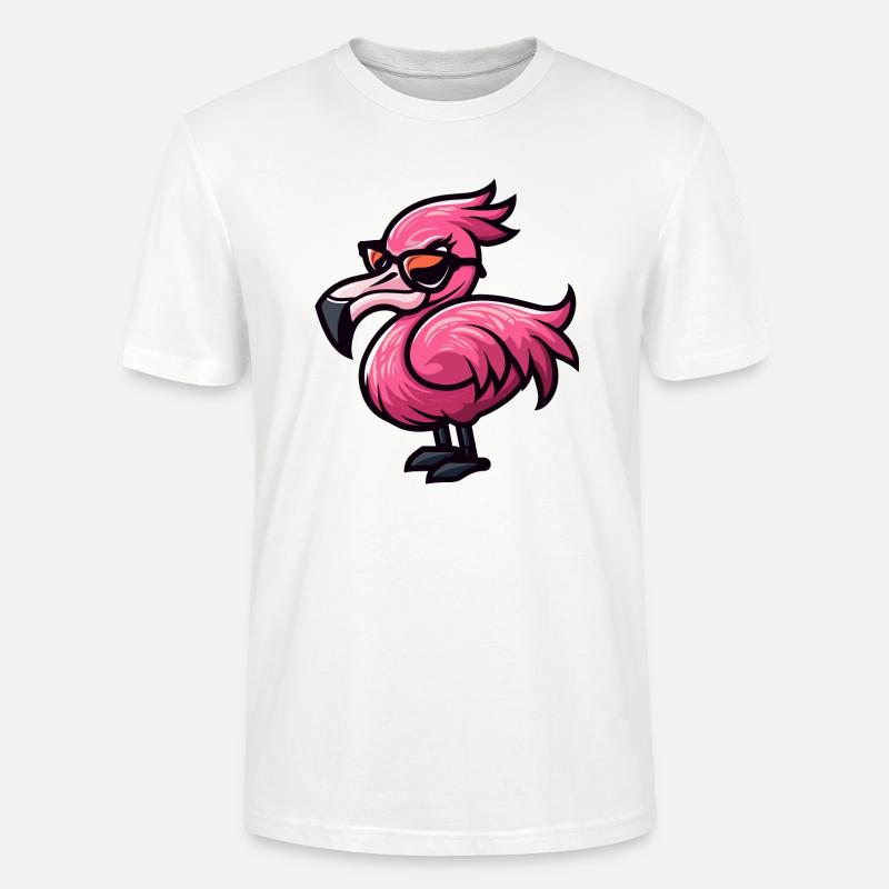 Flamingo Comic Cool - Stanley/Stella Unisex Bio-T-Shirt CRAFTER - Weiß