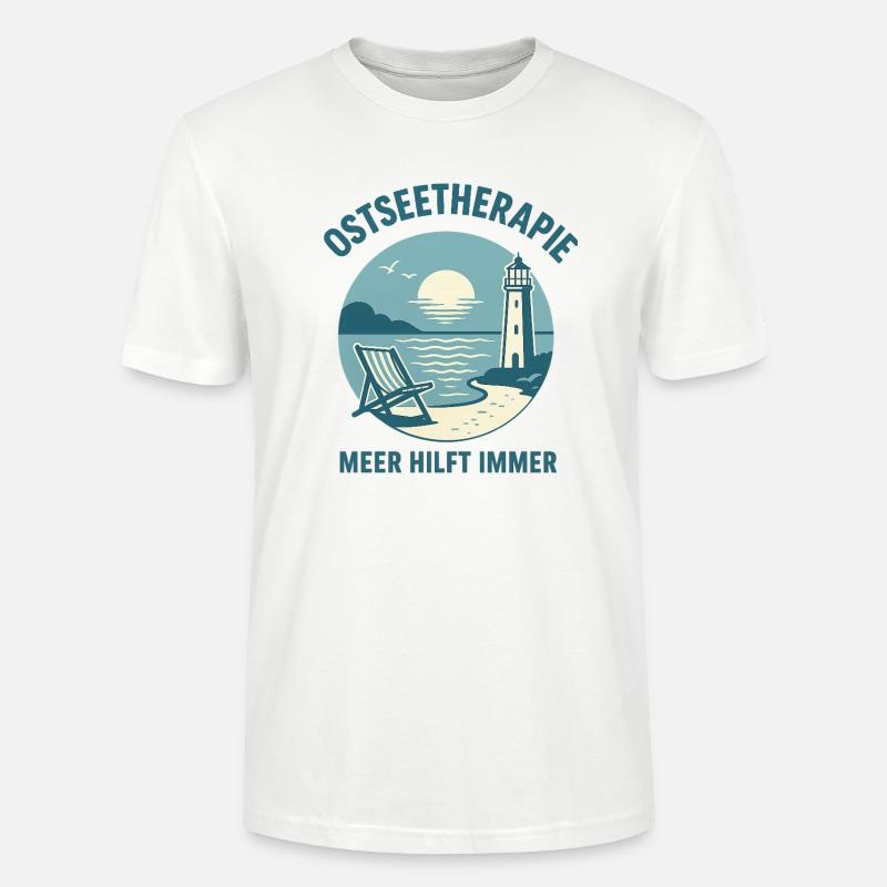 Ostseetherapie - Meer hilft immer - Stanley/Stella Unisex Bio-T-Shirt CRAFTER - Weiß