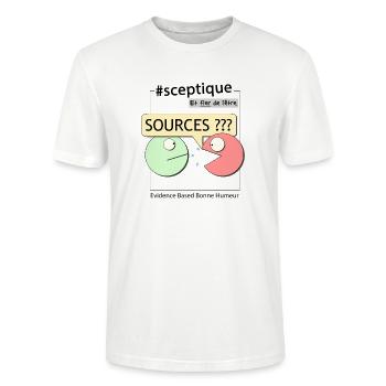 Sceptique et fier de l'être ! (Homme) - T-shirt bio CRAFTER Stanley Stella Unisexe - blanc - Devant - Alina (178cm) & Michal (187cm)