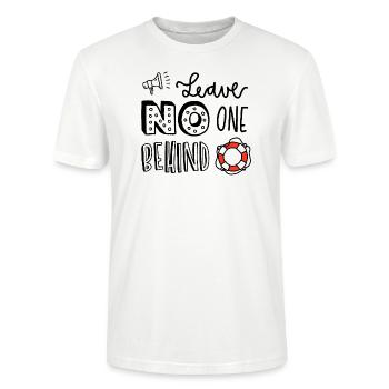 Luloveshandmade - Leave No One Behind - Stanley/Stella CRAFTER Unisex Organic T-Shirt - white - Front - Alina (178cm) & Michal (187cm)