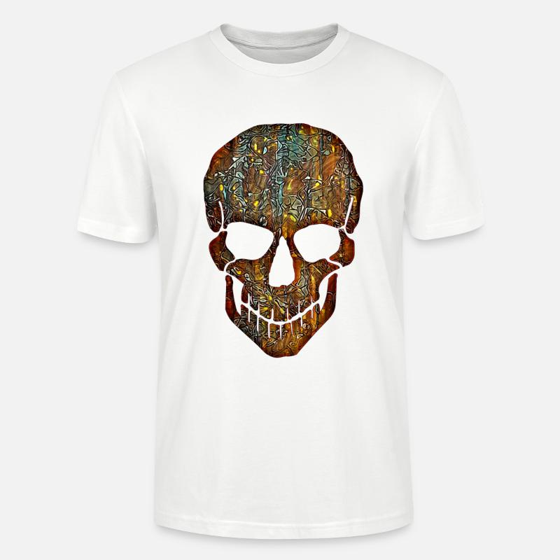 Flower Skull - Stanley/Stella Unisex Bio-T-Shirt CRAFTER - Weiß