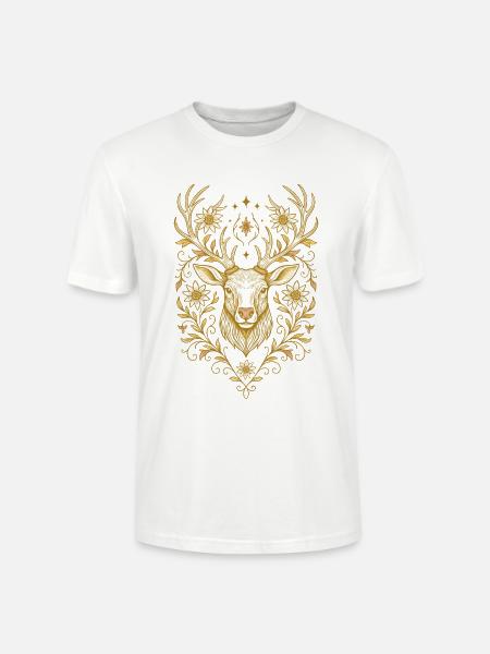 Edler Hirschkopf - Volksfest & Waldliebe - Stanley/Stella Unisex Bio-T-Shirt CRAFTER - Weiß