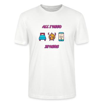 Alles, was ich brauche, ist hier - Stanley/Stella Unisex Bio-T-Shirt CRAFTER - Weiß - Vorne - Alina (178cm) & Michal (187cm)
