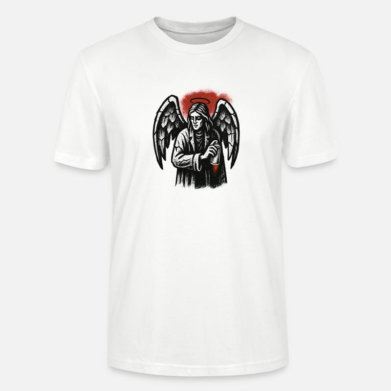 Engel mit der Absicht des Graffitis - Stanley/Stella Unisex Bio-T-Shirt CRAFTER - Weiß