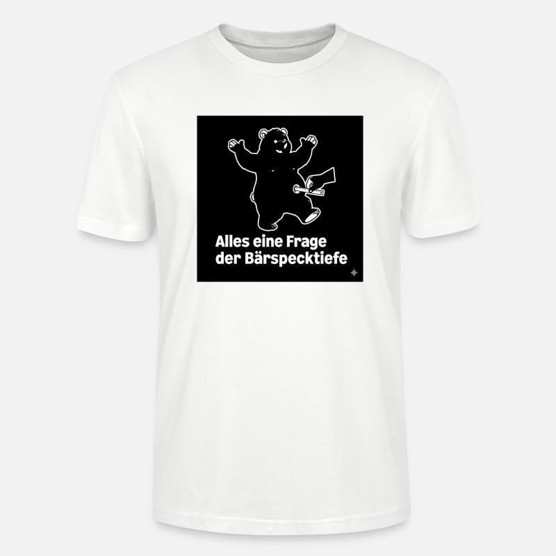 Bärspecktiefe schwarz - Stanley/Stella Unisex Bio-T-Shirt CRAFTER - Weiß