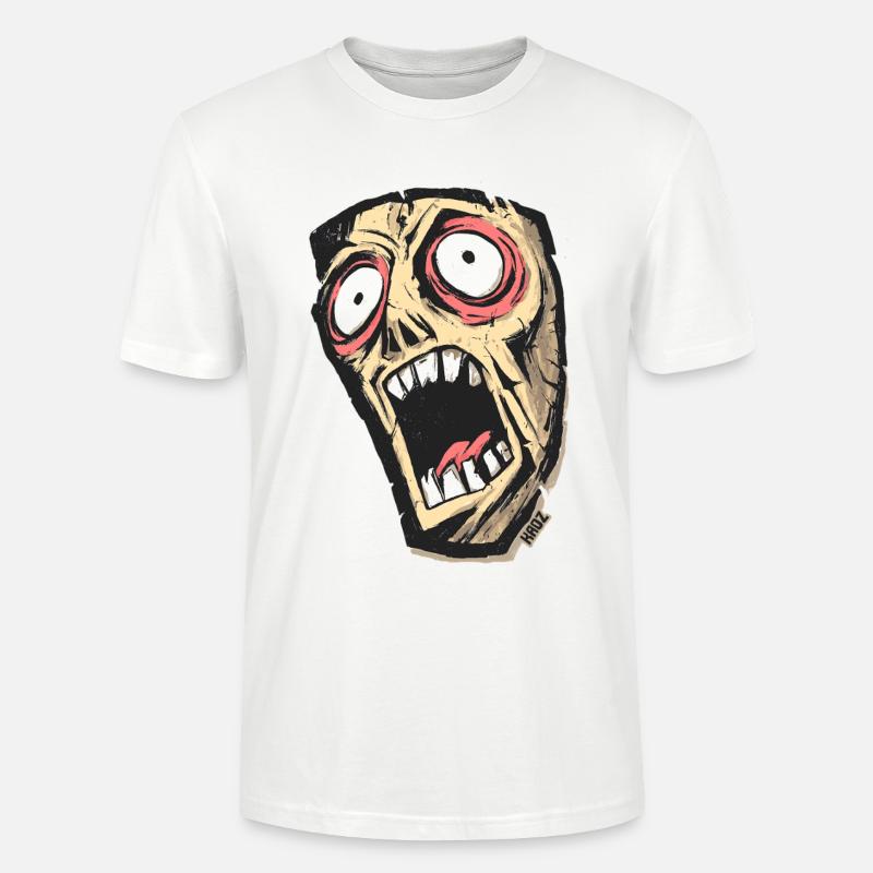Psychedelic Screaming Skull - Stanley/Stella CRAFTER Unisex Organic T-Shirt - white