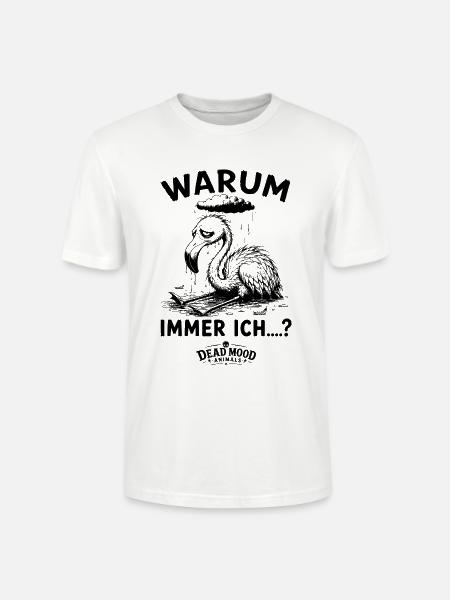 Trauriger Flamingo | Sarkasmus & Schwarzer Humor - Stanley/Stella Unisex Bio-T-Shirt CRAFTER - Weiß