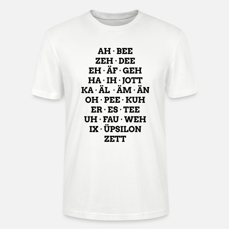 Deutsches Alphabet in Lautschrift - Stanley/Stella Unisex Bio-T-Shirt CRAFTER - Weiß