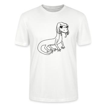 female woman girl girl sexy lizard - Stanley/Stella CRAFTER Unisex Organic T-Shirt - white - Front - Alina (178cm) & Michal (187cm)