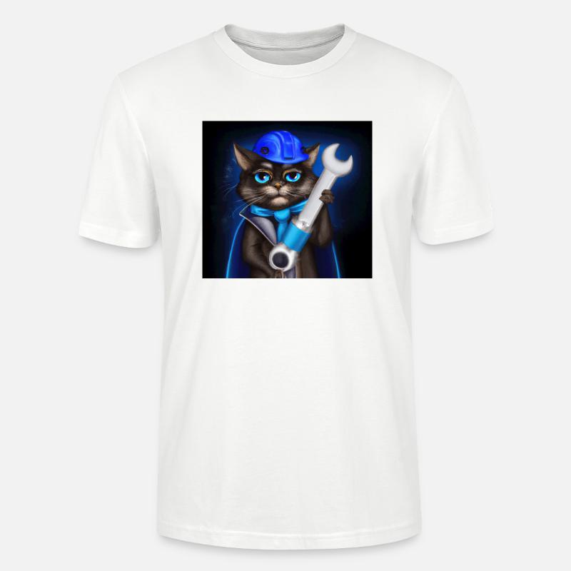 cool cat engineer 3 - Stanley/Stella Unisex Bio-T-Shirt CRAFTER - Weiß