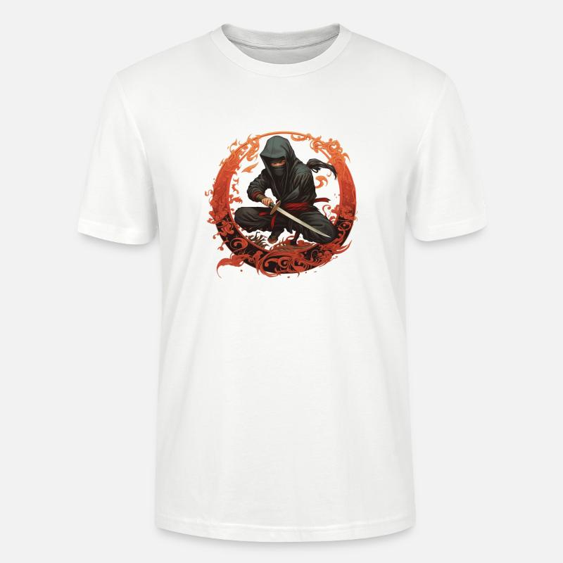 Ninja avec épée de samouraï - T-shirt bio CRAFTER Stanley Stella Unisexe - blanc