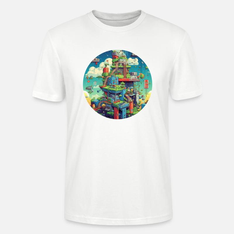 Spaß mit Pixel Videospielen - Stanley/Stella Unisex Bio-T-Shirt CRAFTER - Weiß