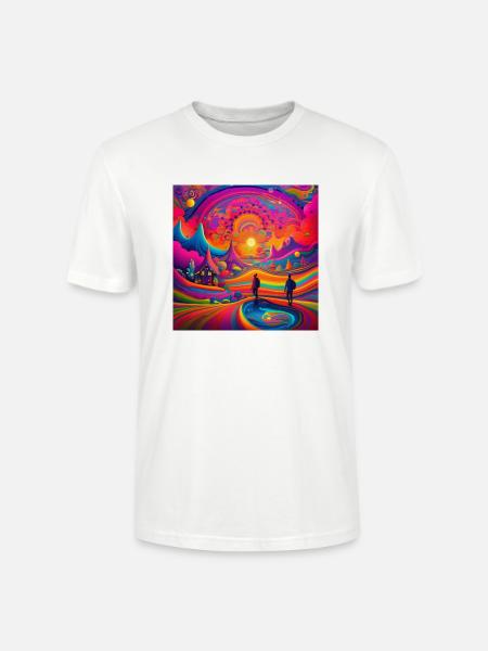 psychedelisches trippy Traumwelt-Design - Stanley/Stella Unisex Bio-T-Shirt CRAFTER - Weiß