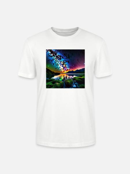 psychedelisches trippy Milchstraßen-Design - Stanley/Stella Unisex Bio-T-Shirt CRAFTER - Weiß