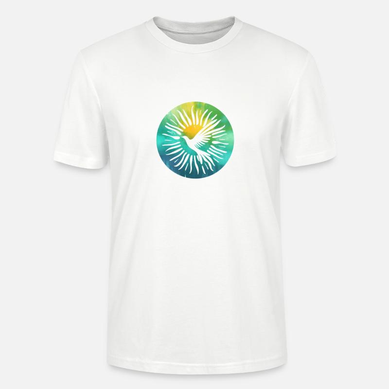 Bunte Friedens Taube - Stanley/Stella Unisex Bio-T-Shirt CRAFTER - Weiß