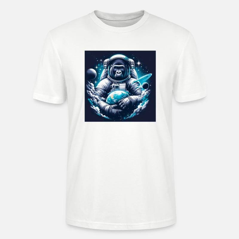 Gorillas als Astronaut - Stanley/Stella Unisex Bio-T-Shirt CRAFTER - Weiß