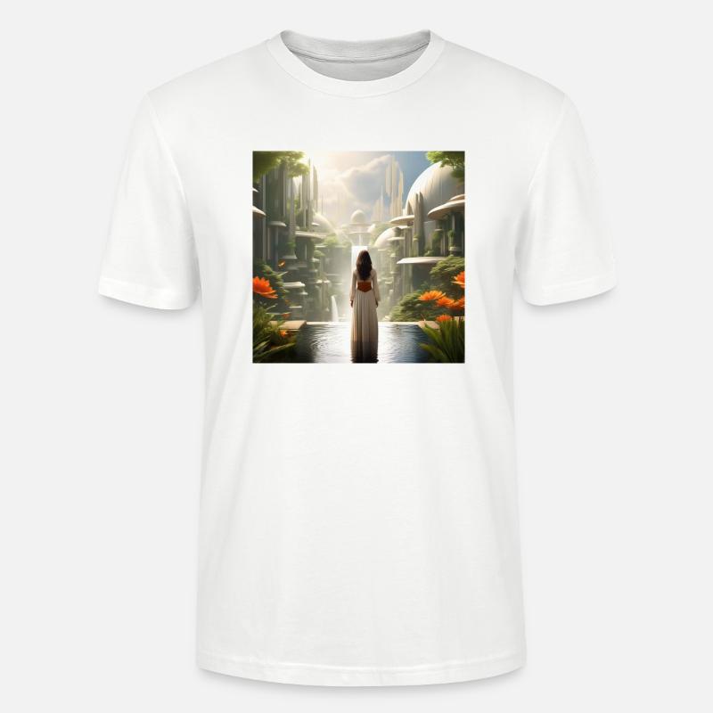 Frau in der Zeit - Stanley/Stella Unisex Bio-T-Shirt CRAFTER - Weiß