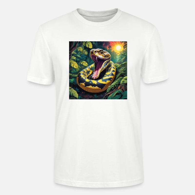 Python Schlange - Stanley/Stella Unisex Bio-T-Shirt CRAFTER - Weiß