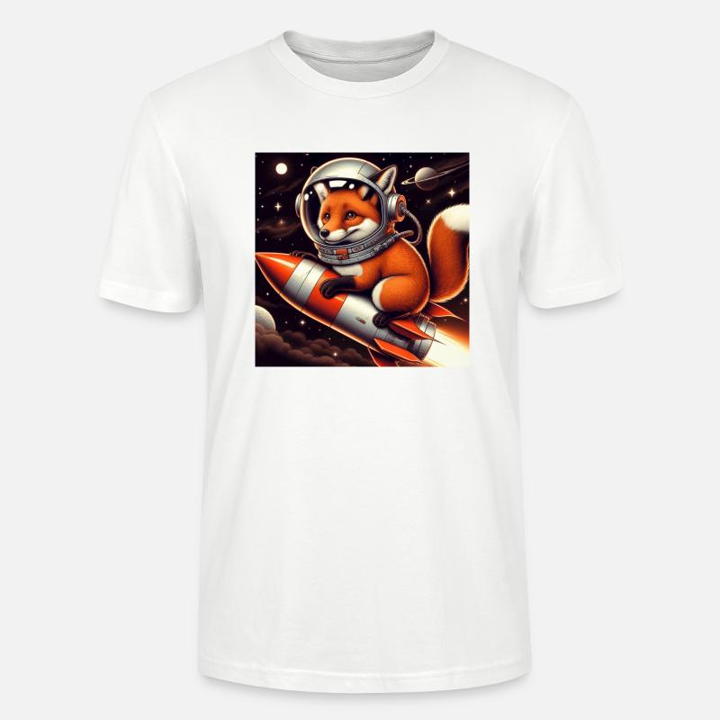 Fuchs auf der Rakete - Stanley/Stella Unisex Bio-T-Shirt CRAFTER - Weiß