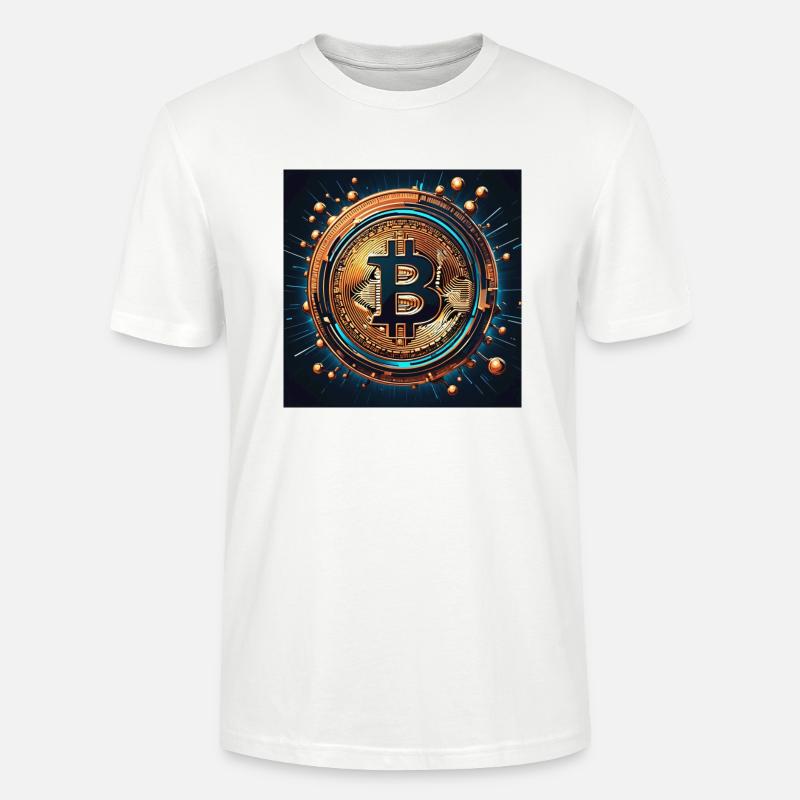 Bitcoin comic logo - Stanley/Stella Unisex Bio-T-Shirt CRAFTER - Weiß