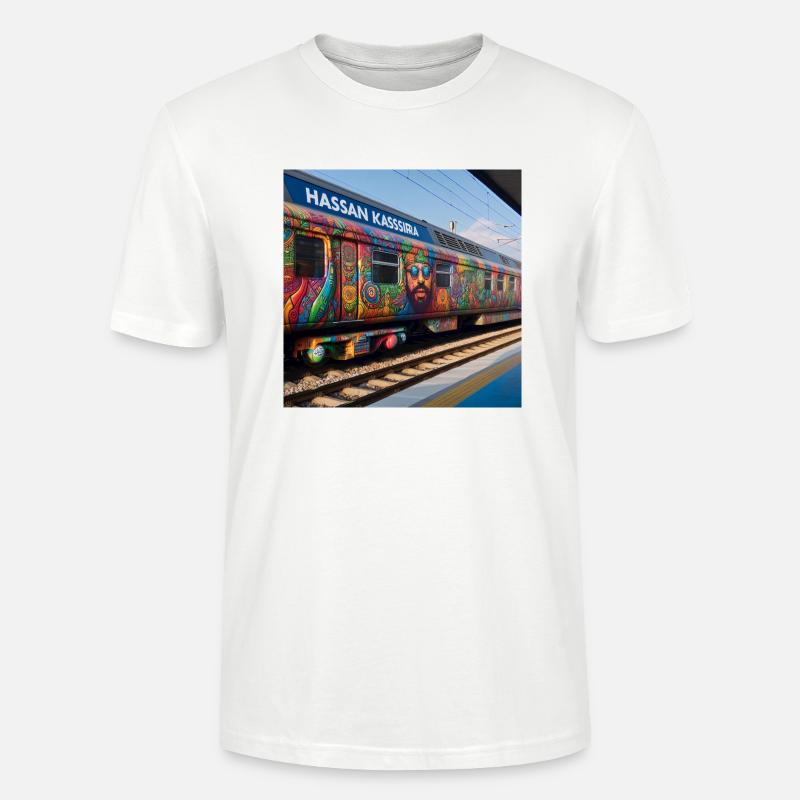 Zug mit Graffiti - Stanley/Stella Unisex Bio-T-Shirt CRAFTER - Weiß
