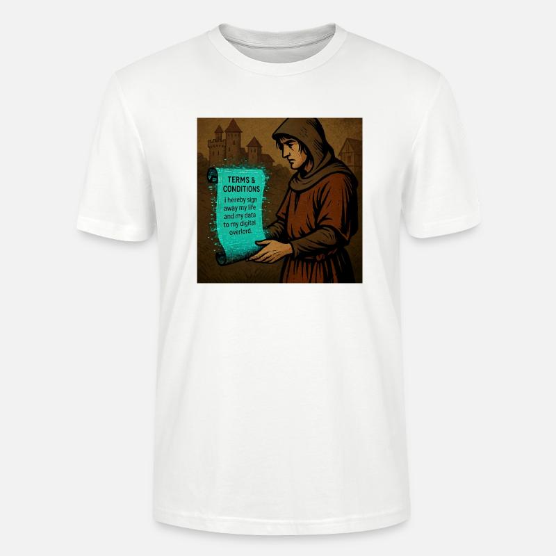 Méfiez-vous des petits caractères. - T-shirt bio CRAFTER Stanley Stella Unisexe - blanc