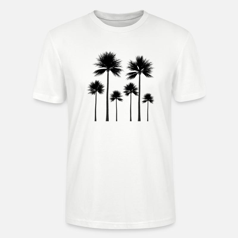 Palmen Silhouette Sommer Geschenk - Stanley/Stella Unisex Bio-T-Shirt CRAFTER - Weiß