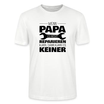 If dad can not fix it ... - Stanley/Stella CRAFTER Unisex Organic T-Shirt - white - Front - Alina (178cm) & Michal (187cm)