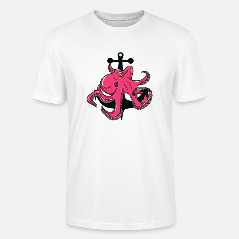 Octopus - Tintenfisch - Anker - Stanley/Stella Unisex Bio-T-Shirt CRAFTER - Weiß