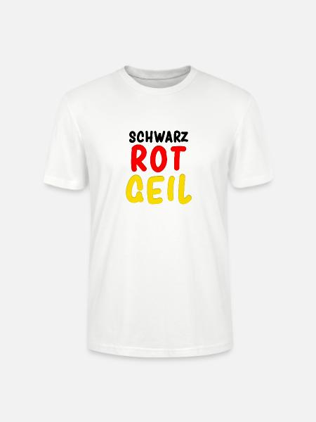 Schwarz Rot Geil! Deutschland - Stanley/Stella Unisex Bio-T-Shirt CRAFTER - Weiß