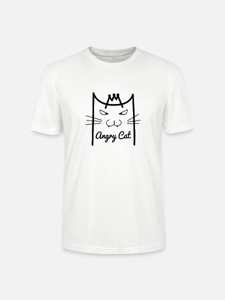 Angry Cat Shirt - Stanley/Stella CRAFTER Unisex Organic T-Shirt - white