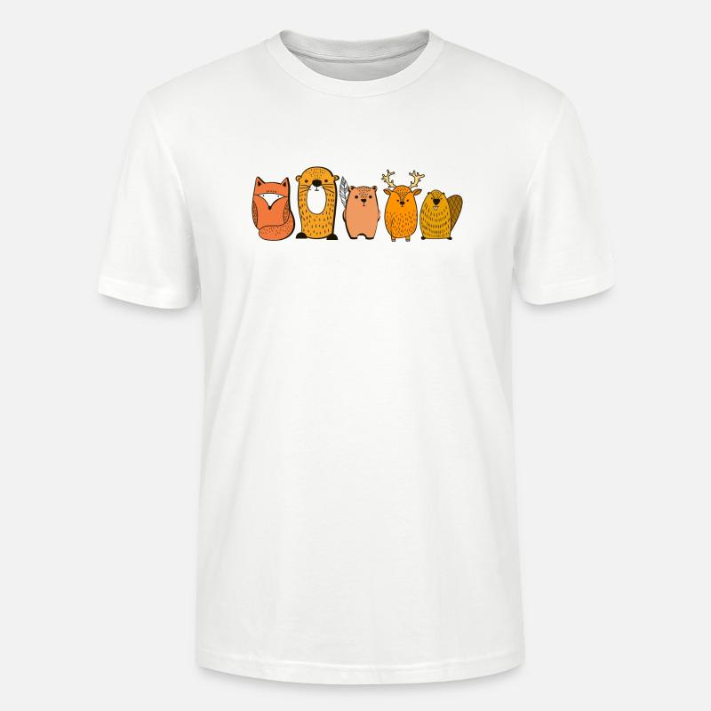 Tiere des Waldes Geschenkidee - Stanley/Stella Unisex Bio-T-Shirt CRAFTER - Weiß
