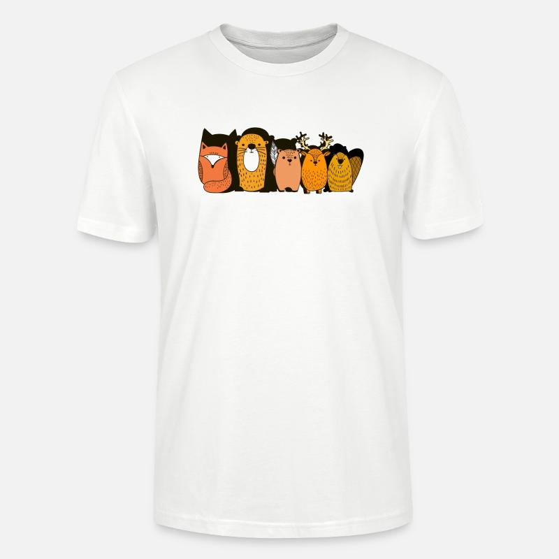 Tiere des Waldes Geschenkidee - Stanley/Stella Unisex Bio-T-Shirt CRAFTER - Weiß