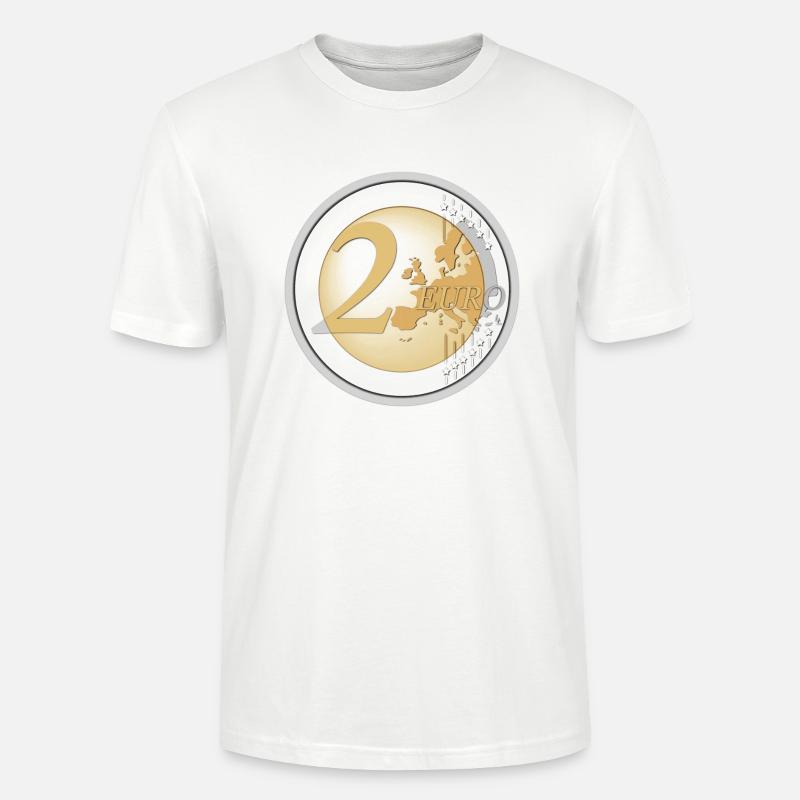 Pièce de 2 euros - T-shirt bio CRAFTER Stanley Stella Unisexe - blanc