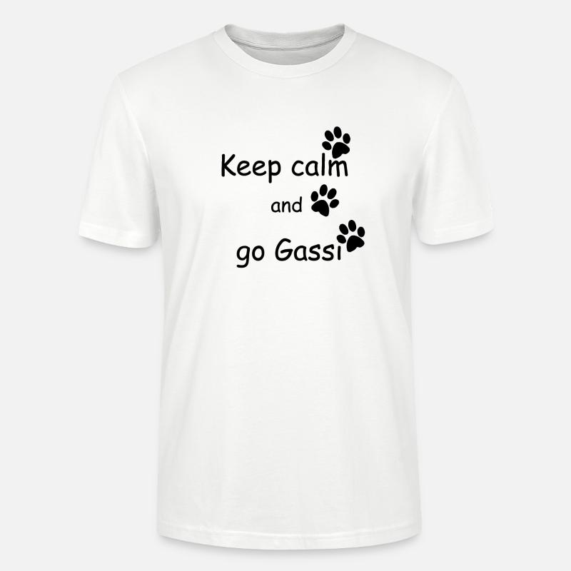 Keep calm and go Gassi Pfoten schwarz - Stanley/Stella Unisex Bio-T-Shirt CRAFTER - Weiß