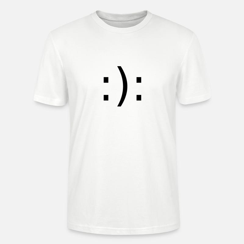 Fröhlicher Smiley - Trauriger Smiley - Stanley/Stella Unisex Bio-T-Shirt CRAFTER - Weiß