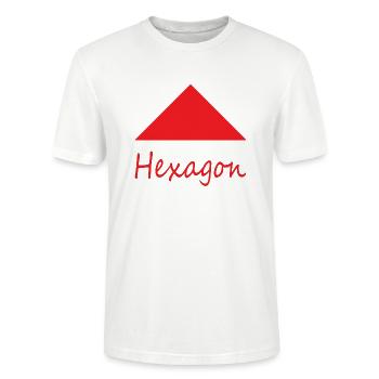 Wrong Hexagon Shape - Stanley/Stella CRAFTER Unisex Organic T-Shirt - white - Front - Alina (178cm) & Michal (187cm)