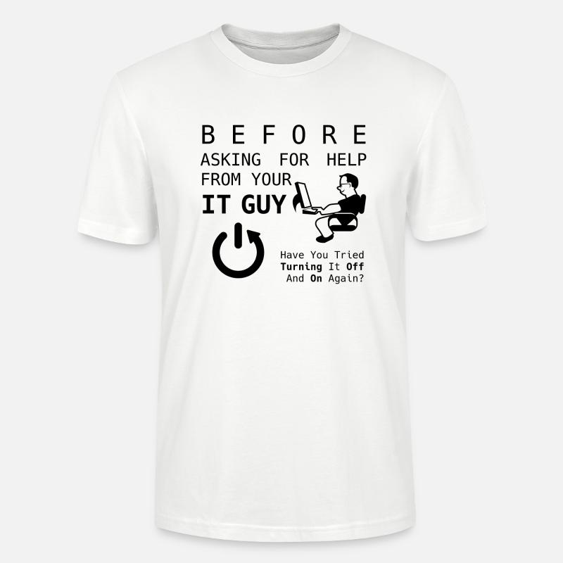 IT Guy - Noir - T-shirt bio CRAFTER Stanley Stella Unisexe - blanc